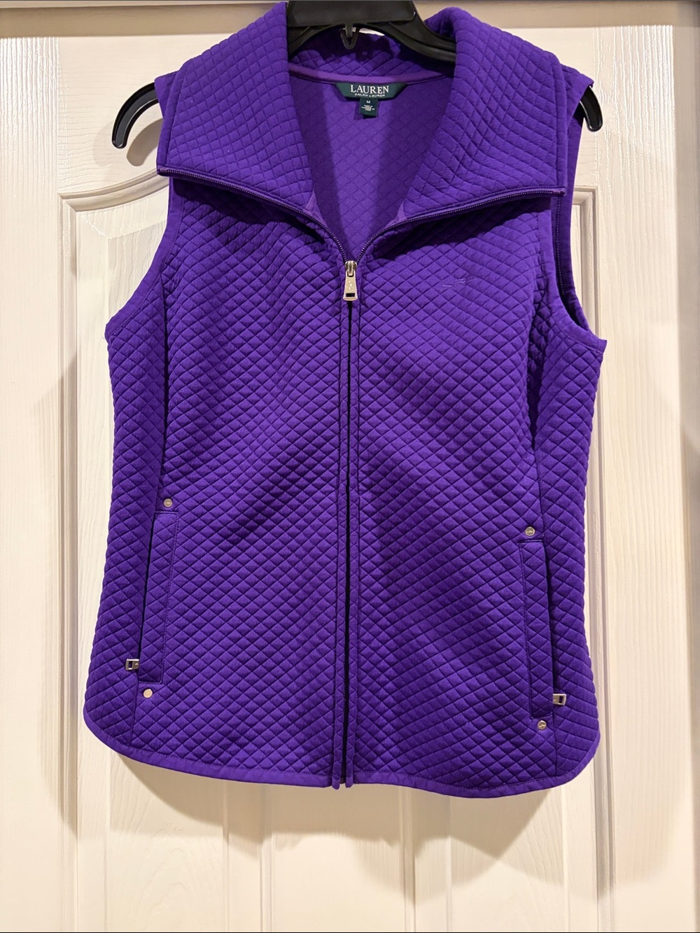 Lauren Ralph Lauren Quilted Violet Zip-Front Sleeveless Vest like new size M - Picture 2 of 8